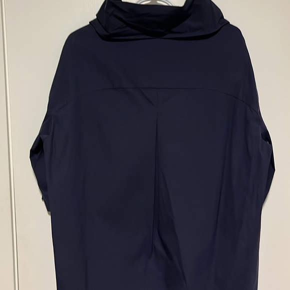 COS 3/4 Sleeve High-Collar Cotton Blouse - Picture 2 of 8